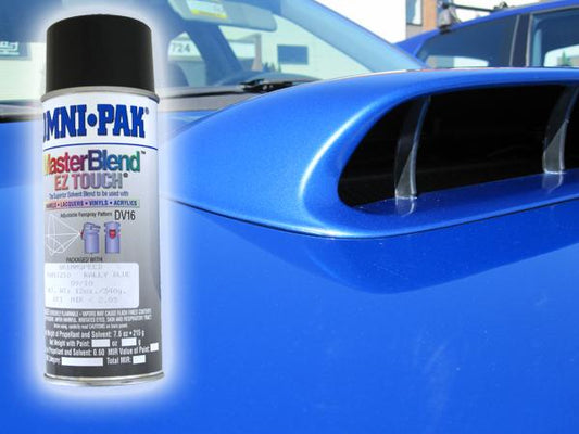 GrimmSpeed Rally Blue aerosol paint can, featuring blue spray paint for automotive or creative projects.