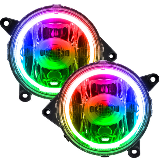 Oracle Ford Mustang GT 13-14 LED Fog Halo Kit with ColorSHIFT, automotive fog light halo kit featuring vibrant LED lighting.