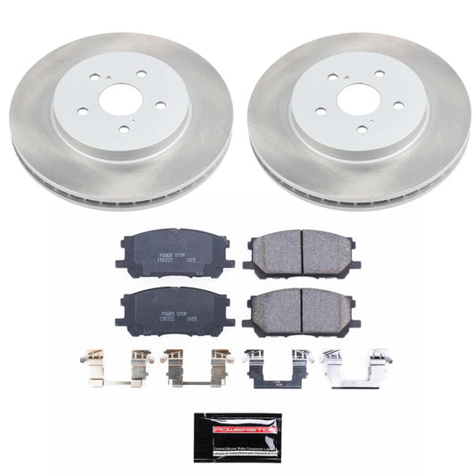 PowerStop front semi-coated rotor kit for 2006-2007 Toyota Highlander, performance brake rotor set with clean, finished surface.