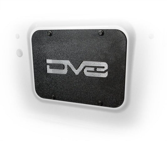 DV8 Offroad Jeep Wrangler Tramp Stamp tailgate accessory installed on a 2007-2018 Jeep Wrangler, showcasing rugged off-road style.
