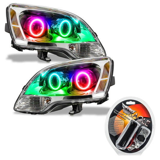 Oracle Lighting GMC Acadia 2008-2012 SMD HALOGEN Headlights with ColorSHIFT second design, showcasing halogen bulbs and LED accents.