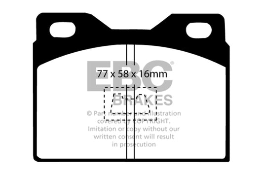 EBC Greenstuff front brake pads for Porsche 924 2.0, high-performance brake pads with green friction material, vehicle-specific fit