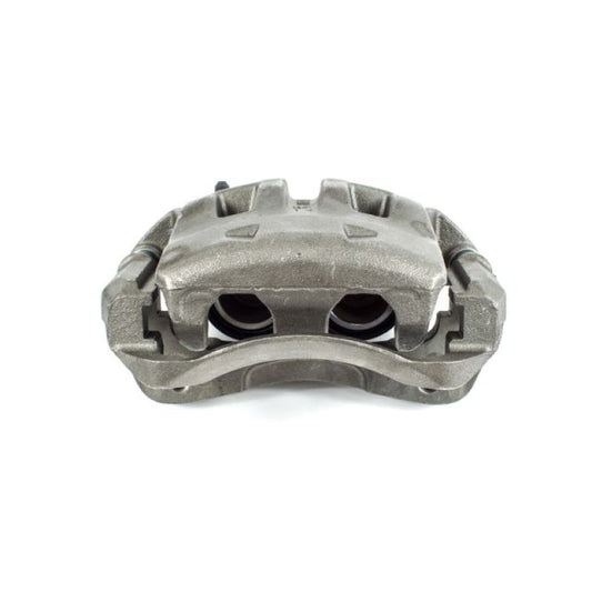 PowerStop OE front right brake caliper with bracket for Nissan Frontier (2005-2018), showing the black caliper and mounting hardware.