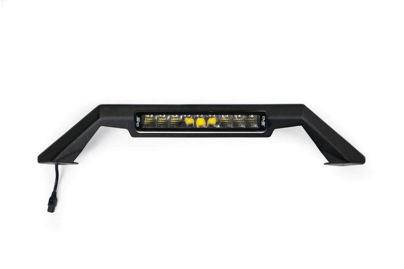 DV8 Offroad steel bull bar add-on for Ford Bronco bumpers, designed for 13-inch Elite Series light bar installation.