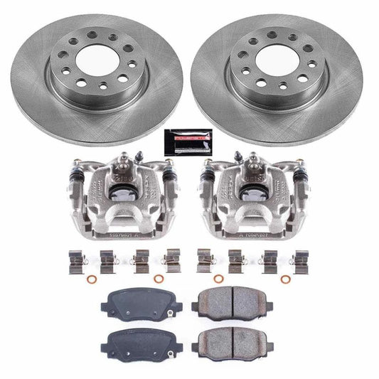 PowerStop rear OE brake kit with calipers for Fiat 500X 2016-2018, including brake rotors and caliper components.