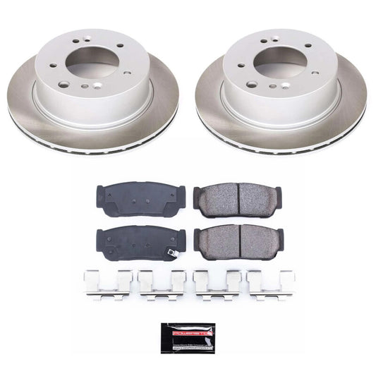 PowerStop rear semi-coated rotor kit for 2003-2006 Kia Sorento, performance brake kit with blank rotors.