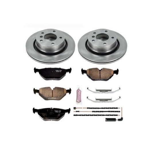 PowerStop OE rear brake kit for BMW Z4 2003-2008, including brake rotors and pads, designed for optimal stopping power.