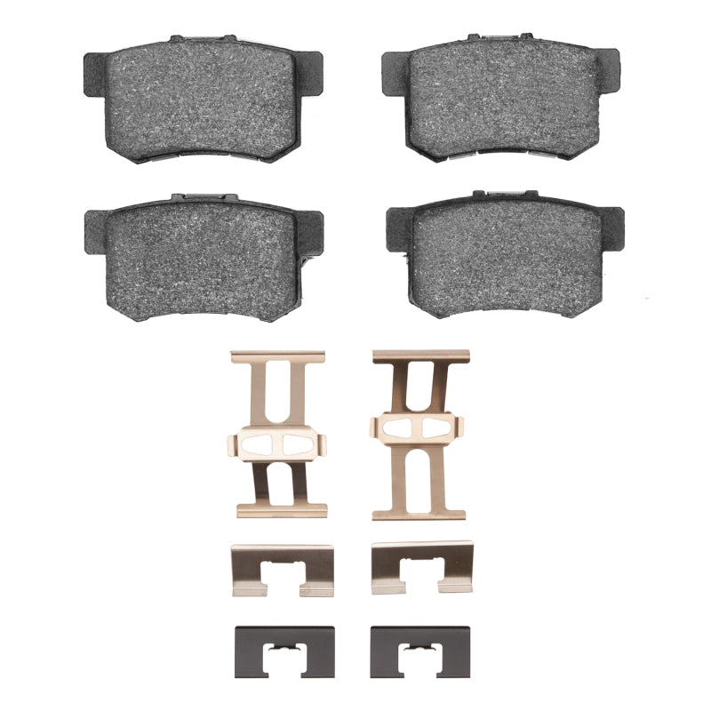 Honda S2000 rear semi-metallic brake pads and hardware kit by R1 Concepts, OE quality brake pads for improved stopping power.