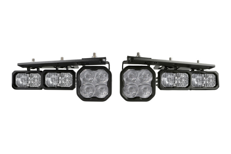 Diode Dynamics Ford Bronco Stage Series Yellow Sport Fog Lights installed in the fog pocket area of the vehicle.