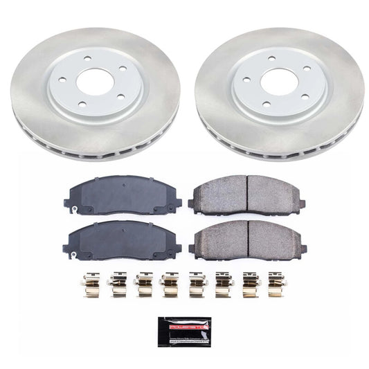 PowerStop front semi-coated brake rotor kit for 2012-2014 Volkswagen Routan, performance blank brake rotors with ventilated design