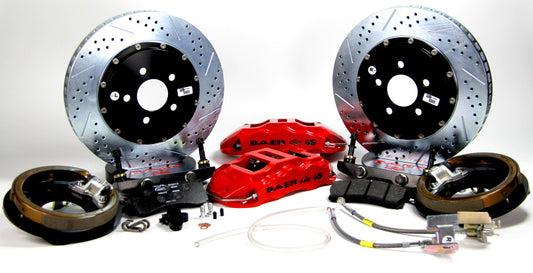 Baer Brakes 73-77 Buick Century 14-inch Extreme+ rear SDZ brake kit with yellow calipers and performance brake components.