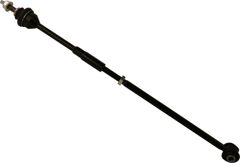 Moog Jaguar XKR rear sway bar endlink, part of the stabilizer bar linkage system, showing the metal link with mounting bushings.