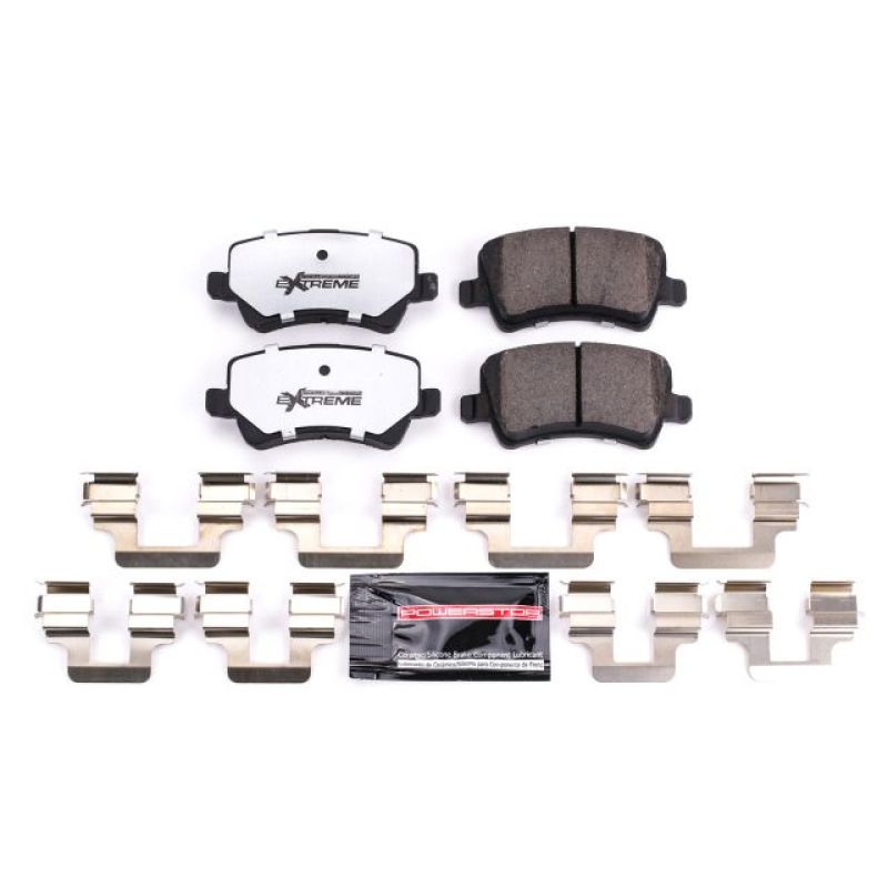 PowerStop Z36 rear brake pads for Land Rover LR2 2013-2015, performance truck and tow brake pads with hardware included