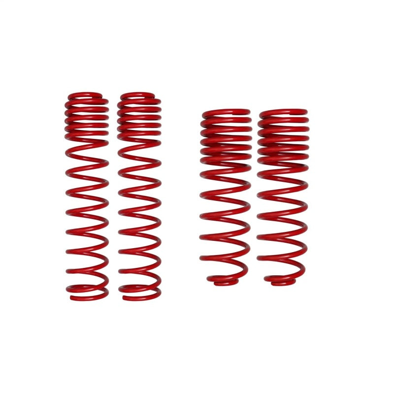 Skyjacker lift coil springs for 2007-2018 Jeep Wrangler JK four-door models, showing the coil spring set for off-road enhancement.