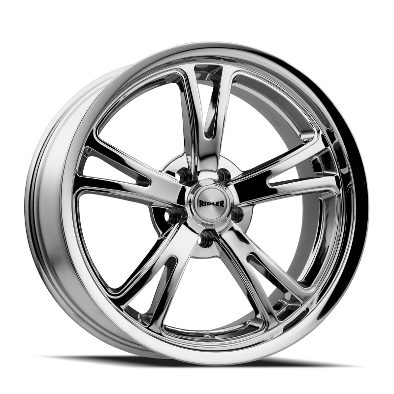 Chrome Ridler 606 cast wheel with 17x8 size, 5x120.65 bolt pattern, 0mm offset, and 83.82mm hub for cars.