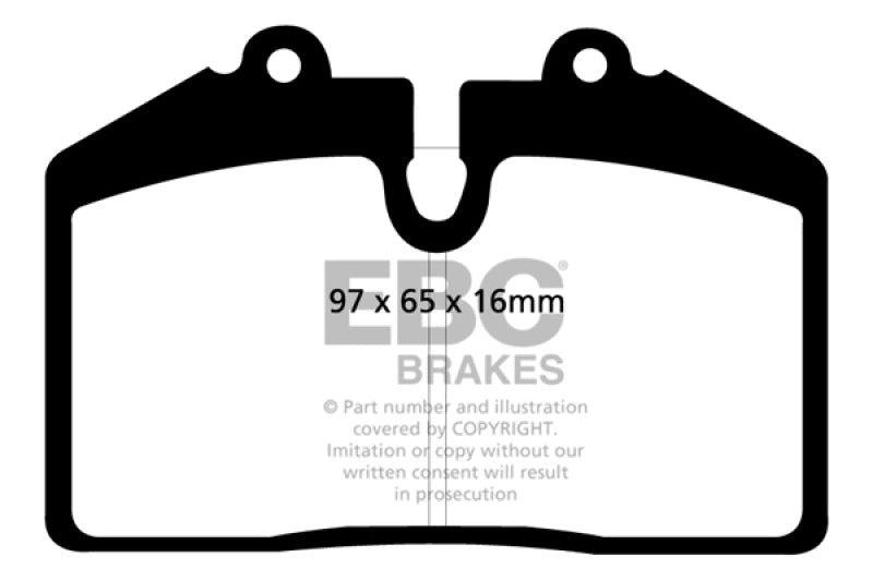 EBC Redstuff front brake pads for Porsche 911 (964) 3.6 Carrera RS America, performance brake pads with red friction material