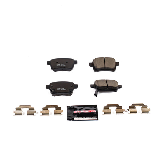 PowerStop Z23 Evolution Sport brake pads for Fiat 500L rear, with hardware, designed for performance braking.