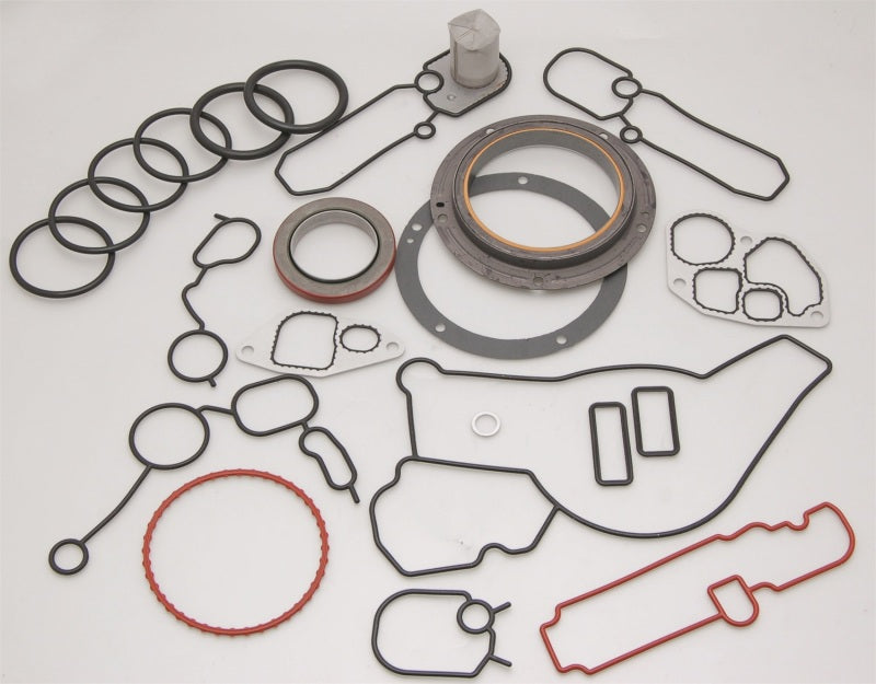 Cometic Street Pro Ford 7.3L Powerstroke Diesel V8 bottom end gasket kit, featuring gaskets for engine sealing and repair.
