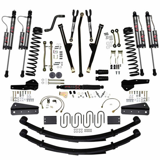 Skyjacker 8-inch RR2 LT/DR lift kit for 1984-2001 Jeep XJ, showing coil springs and suspension components.