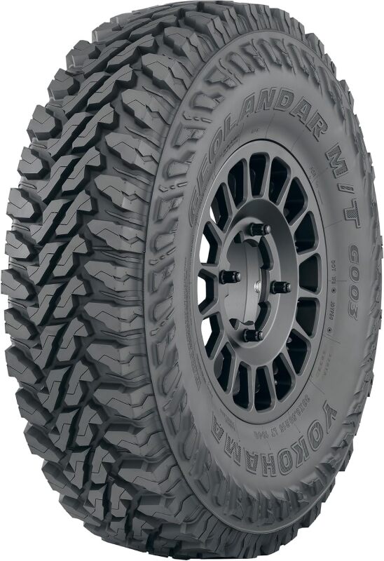 Yokohama Geolandar M/T G003 SXS tire 37x11.50R17 121Q for off-road and on-road UTV use, with rugged tread pattern and sidewall details.