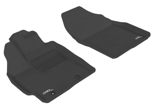 Black 3D MAXpider rubber floor mat for 2010-2011 Toyota Prius first row, featuring textured surface and custom fit design.