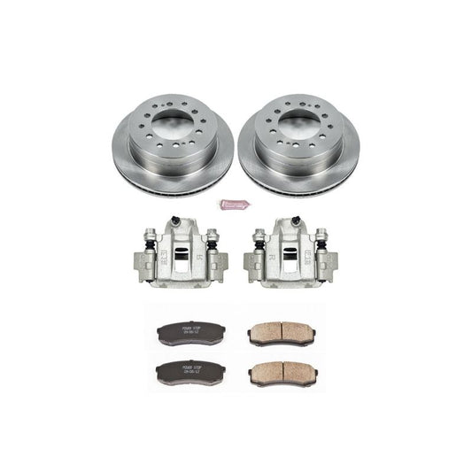 PowerStop rear brake kit with calipers for 2003-2009 Toyota 4Runner, OE-style brake replacement with detailed components visible.