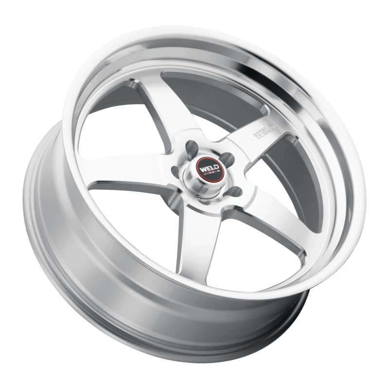 Weld Ventura Street 22x8.5 cast wheel with gloss machined finish, 5x120.65 bolt pattern, 78.1 hub, non-BL style.