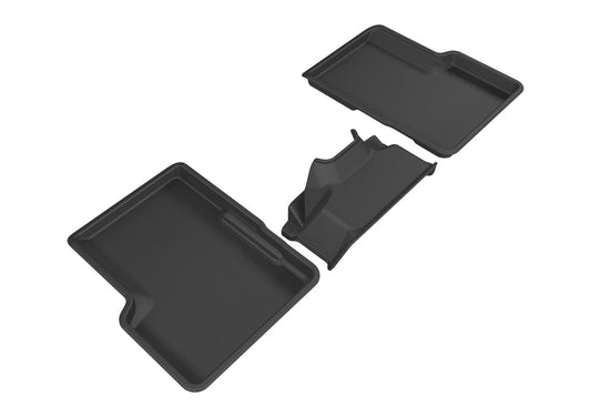 Black 3D MAXpider rubber floor mats for the 2015-2020 Jeep Renegade second row, designed for durability and protection.