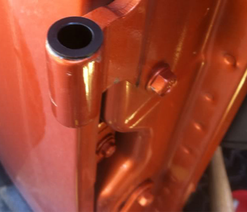 Kentrol textured black Jeep Wrangler JK door hinge liners for 4 doors, designed as durable door hardware and accessories.