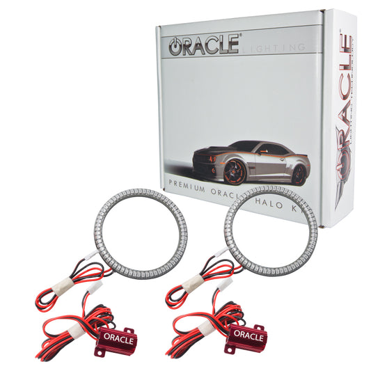 Oracle Lighting Dodge Dart 2013-2016 WP LED projector fog halo kit in white, showing installed fog light halo rings on the vehicle.