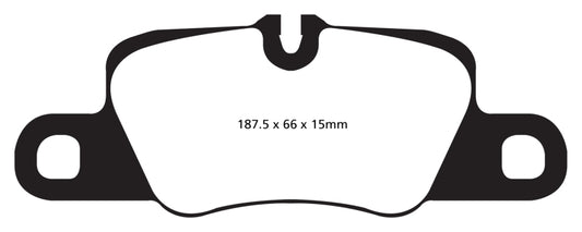 EBC redstuff rear brake pads for Porsche 911 991 3.8 Carrera S, cast iron rotor, high-performance brake components