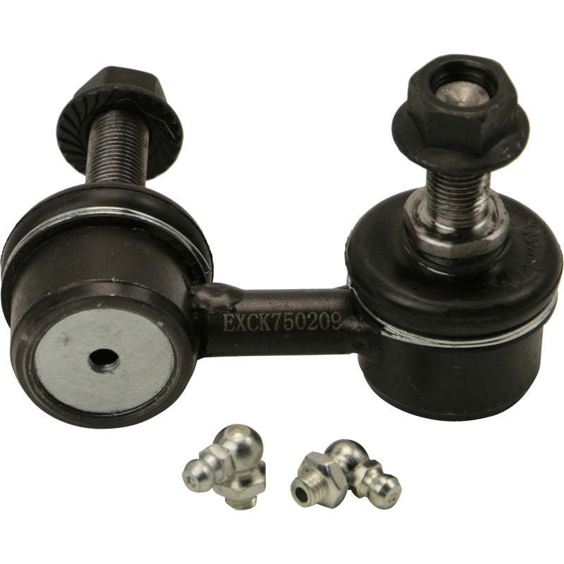 Moog front right sway bar endlink kit for 2011-2012 Infiniti M37, showing the metal sway bar link with mounting bushings.