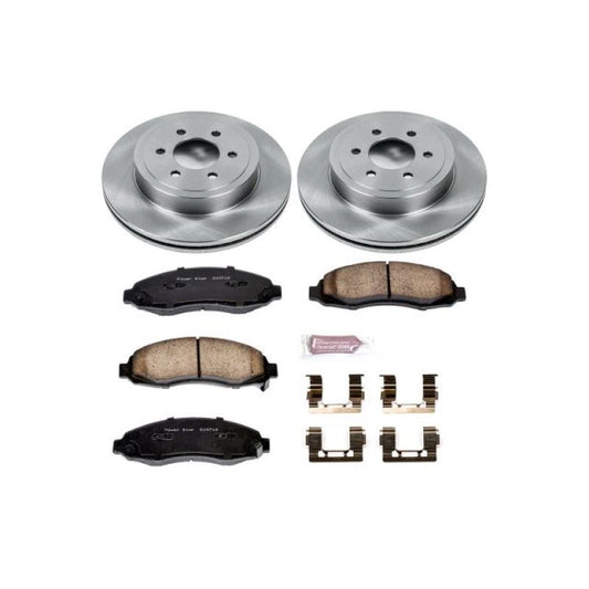 PowerStop OE front brake kit for Dodge Dakota 2003-2004, including brake rotors and pads for reliable stopping power.