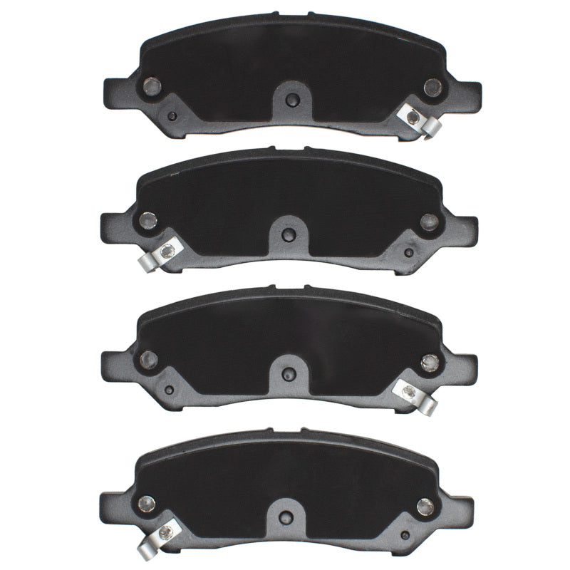 R1 Concepts OE ceramic brake pads for Dodge Dart 2013-2016 rear, showing brake pad components and branding.