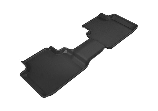Black 3D MAXpider rubber floor mats for second row of 2018-2019 Volkswagen Atlas, durable all-weather protection.