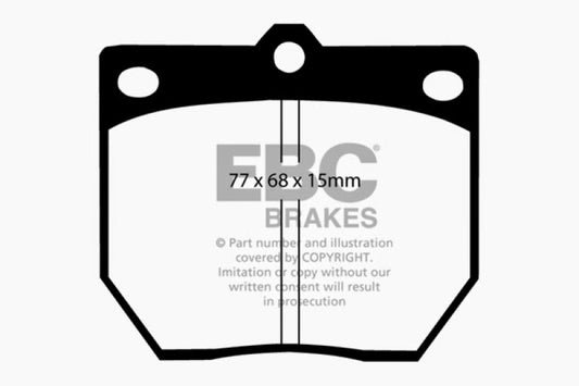 EBC Greenstuff performance front brake pads for Datsun 240Z 2.4, high-quality replacement part for improved braking.