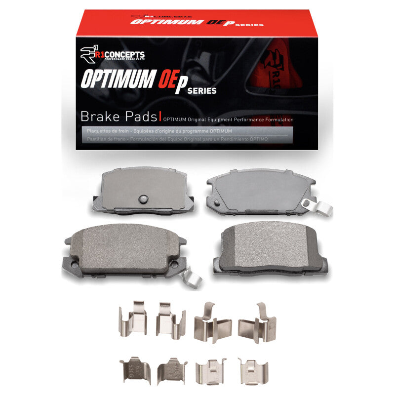 Toyota MR2 Spyder 1991-2005 R1 Concepts OE brake pads and hardware kit installed on rear brake system.