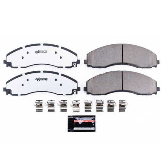 PowerStop rear Z36 performance brake pads with hardware for Ford F-450 Super Duty 2017-2019 truck and tow applications.