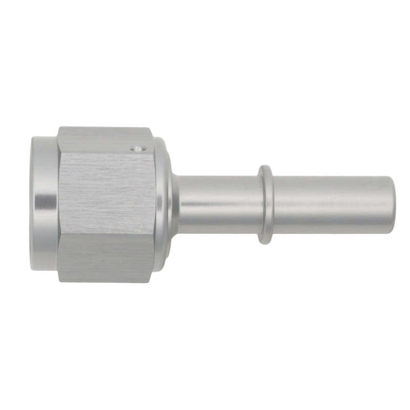 DeatschWerks titanium anodized 8AN female flare swivel fitting to 3/8 inch male EFI quick disconnect fuel component