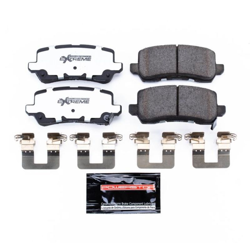 PowerStop Z26 rear performance brake pads with hardware for Acura MDX 2017-2019, designed for enhanced stopping power and durability.