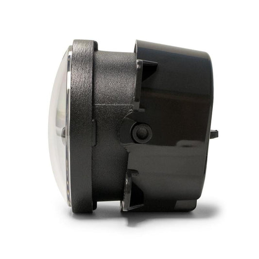 DV8 Offroad Jeep Wrangler JK fog lights with 30W LED bulbs, replacement lights for 2007-2018 models, mounted on vehicle.