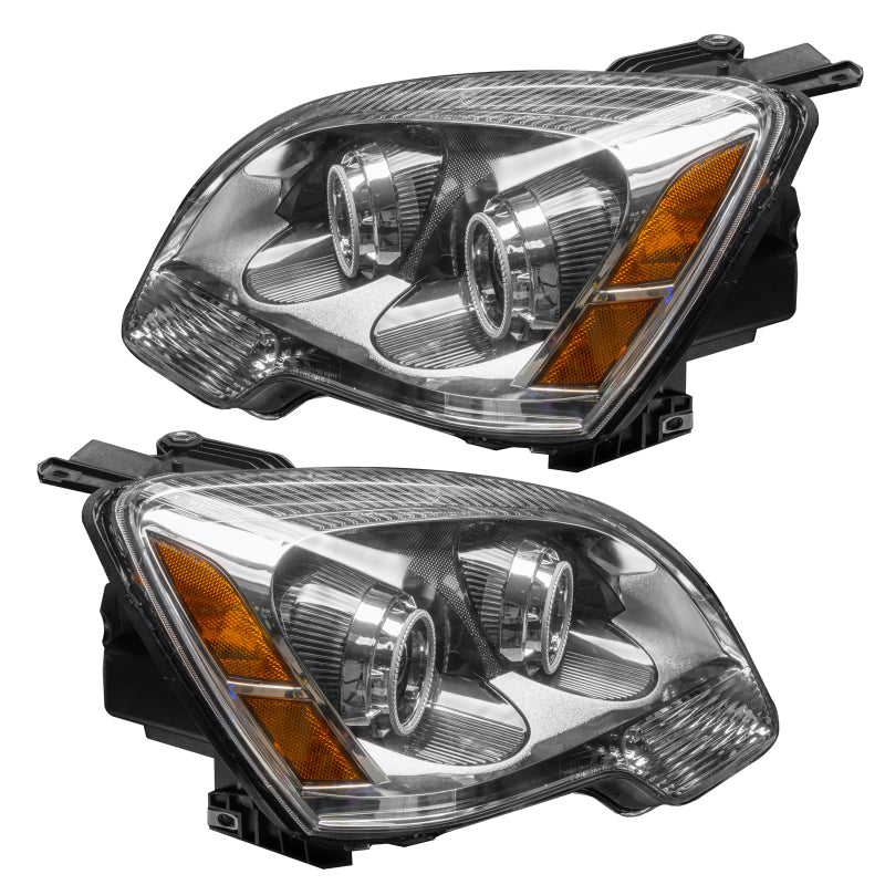 Oracle Lighting LED halo headlights for 2008-2012 GMC Acadia with amber accents, pre-assembled and non-HID headlight units.