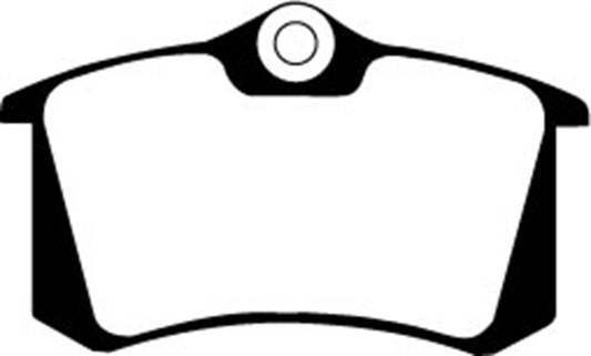 EBC Redstuff rear brake pads for Audi A3 2.0 TDI, high-performance brake pads with red friction material for enhanced braking.