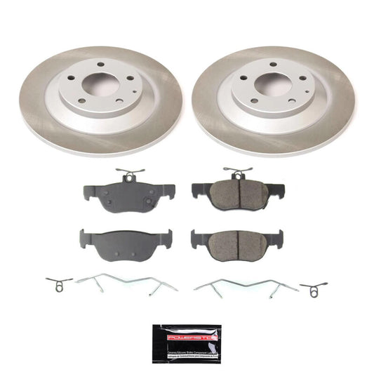 PowerStop rear semi-coated rotor kit installed on Mazda CX-30, performance brake rotor for enhanced stopping power.