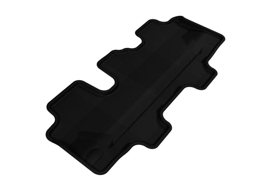 Black 3D MAXpider rubber floor mats for 2011-2013 Kia Sorento 7-seat third row, designed to fit and protect the vehicle interior.