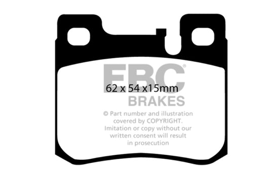EBC Ultimax2 rear brake pads for Mercedes-Benz C220 W202 1994-1995, showing OE-style brake pad set with metal backing.