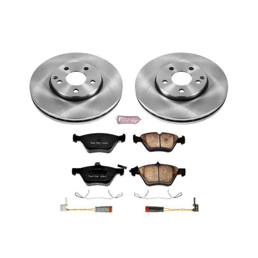 PowerStop OE front brake kit for Mercedes-Benz E320 2004-2005, includes brake rotors and pads for optimal stopping power