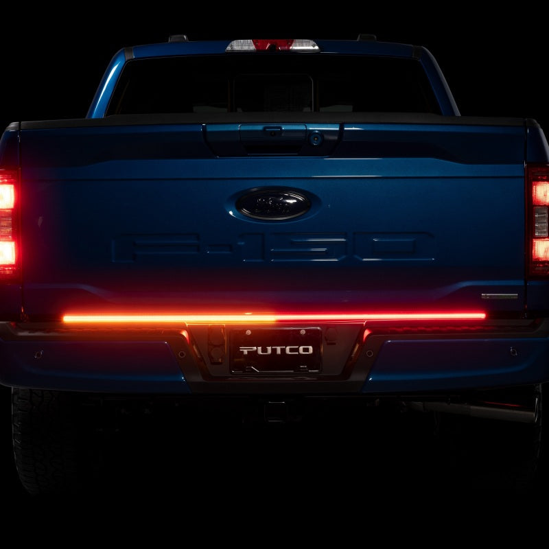 Putco 2024+ Ford F150 tailgate light bar with factory LED tail lights, 60-inch blade tailgate light bar, plug-and-play installation