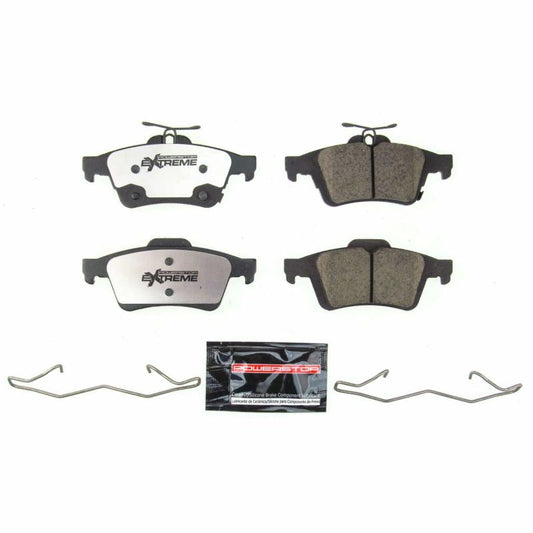 PowerStop Z26 Extreme Street Rear Brake Pads for 2016 Ford Focus with hardware, high-performance automotive brake parts