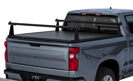 Access ADARAC 07-21 Toyota Tundra 6ft 6in bed M-Series black truck ladder rack installed on pickup bed.